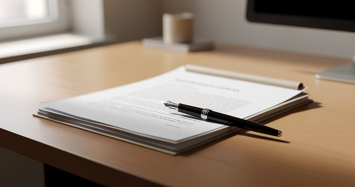 Document de rupture conventionnelle posé sur un bureau avec un stylo plume